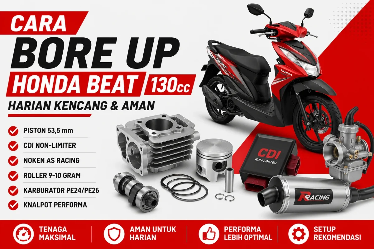 Cara Bore Up Honda Beat 130cc Harian Kencang dan Tetap Aman Digunakan