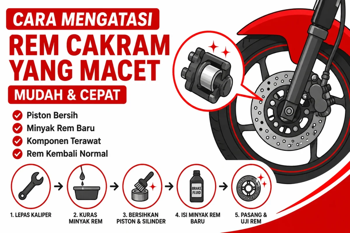 Cara Mengatasi Rem Cakram Yang Macet Mudah & Cepat