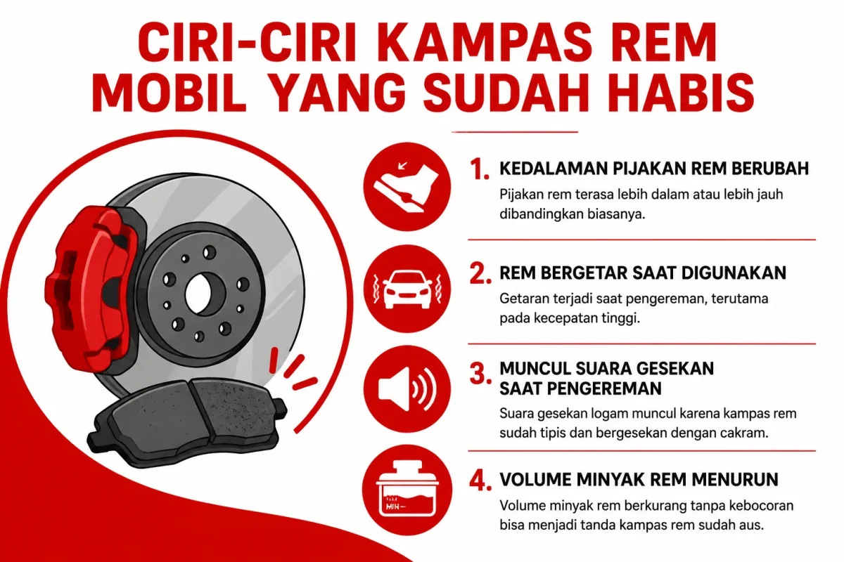 Ciri-ciri Kampas Rem Mobil yang Sudah Habis