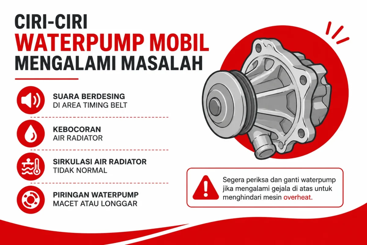 Ciri-ciri Waterpump Mobil Mengalami Masalah
